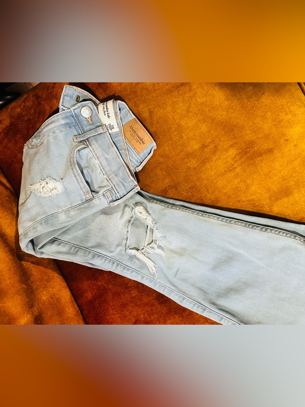 abercrombie kids Light Blue  Jeans with Distressed Knee